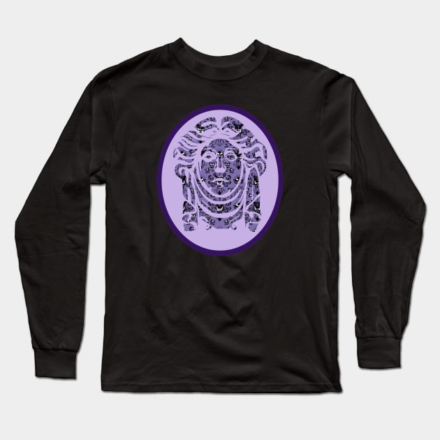 Madame Leota Wallpaper Gravestone Long Sleeve T-Shirt by magicmirror